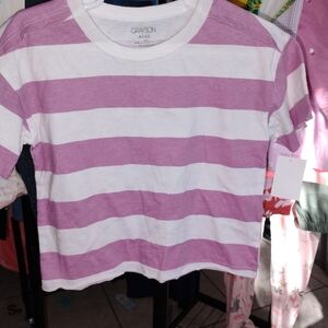 Grayson Kids Purple and White Striped Tee